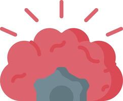 A brain with a house on top of it vector