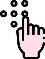 A hand with a finger pointing to a button vector