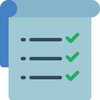 A checklist icon with a green tick mark vector