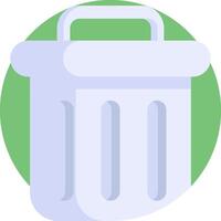 A trash can icon on a green circle vector