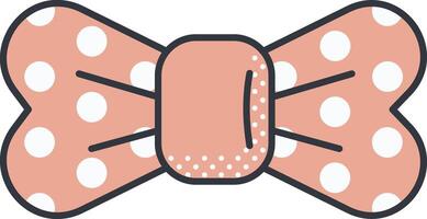 A pink bow with polka dots on it vector
