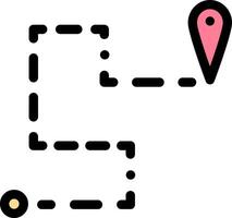 A map with a pin pointing to a location vector