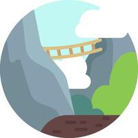 A bridge over a mountain with a cloud in the background vector