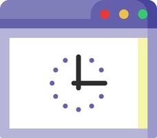 A clock icon on a computer screen vector
