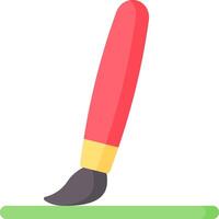 A brush with a red handle and a green tip vector