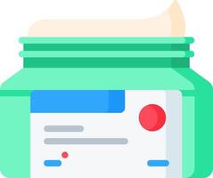 A jar of cream with a red sticker on it vector