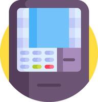 An atm machine with a checkered background vector