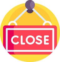 Close sign icon with a yellow background vector