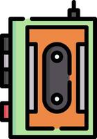 A cassette player icon on a white background vector