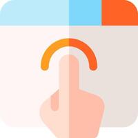 A finger touching a button on a white background vector