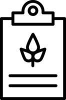 A black and white clip board with a leaf on it vector