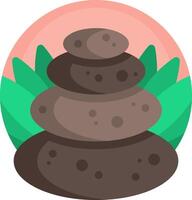 A stack of rocks with a sun in the background vector
