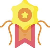 A yellow star with a ribbon around it vector