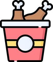 A bucket with two chicken legs in it vector