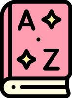 A pink book with the letters a and z on it vector