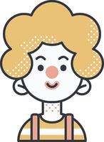 A cartoon girl with a clown nose vector
