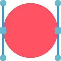 A red circle with blue lines around it vector