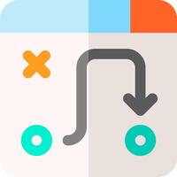 A flat icon with a circle and a line vector