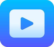 The play button on an app icon vector