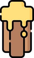 A cartoon of a bucket with a yellow liquid vector