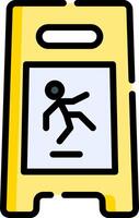 A yellow sign with a stick figure on it vector