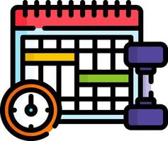 A calendar and a clock with weights vector