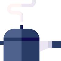 A blue pot with a steam coming out of it vector