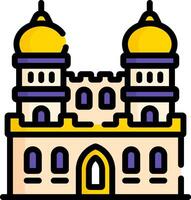 A castle icon with two domes vector
