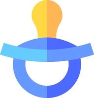 A pacifier with a blue and yellow ribbon vector