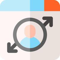 A flat icon with a person and an arrow pointing to the right vector