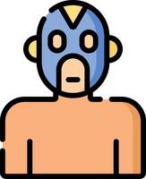 A man in a blue mask with a yellow head vector