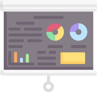 A presentation screen with graphs and charts vector