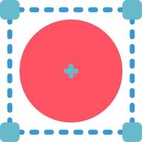 A circle with a cross in the center vector