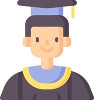 A graduate in a graduation cap and gown vector