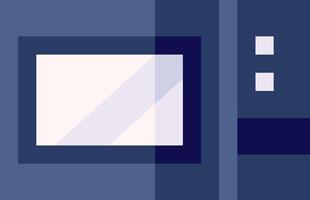 A blue and white square with a window vector