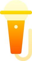A yellow and orange cup with a handle vector