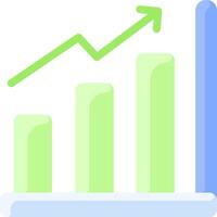 A graph chart with an arrow going up vector