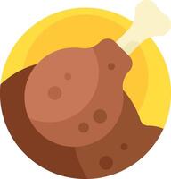 A chicken leg with a bone in it on a yellow background vector