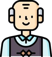 An old man with a tie and vest vector