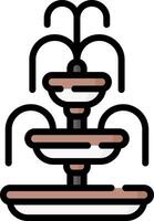 un fuente con Tres agua picos en parte superior vector