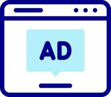 A blue ad with a speech bubble on it vector