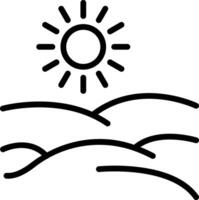 Sun and clouds icon vector