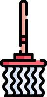 A red and white brush with a handle vector