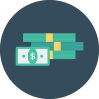 A flat icon of money and a stack of bills vector