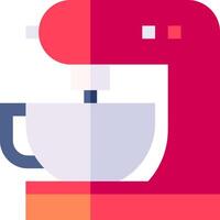 A red mixer with a cup in it vector