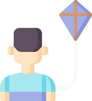 A man is flying a kite with a cross on it vector