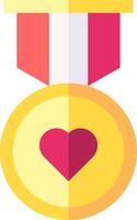 A medal with a heart on it vector