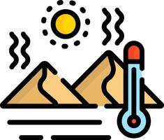 An icon of a thermometer and a mountain vector
