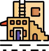 A building with stairs and a ladder vector