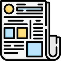 A newspaper with a clip and a pen vector